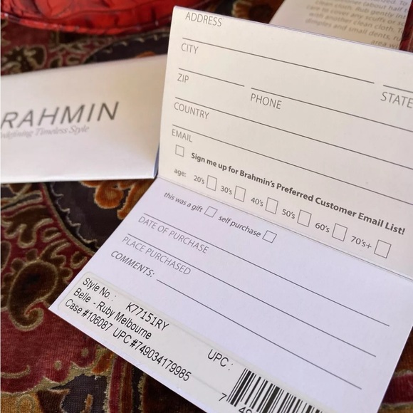 Brahmin RARE Belle Ruby Melbourne Canteen Croc Embossed Leather Crossbody NWOT - Picture 10 of 12